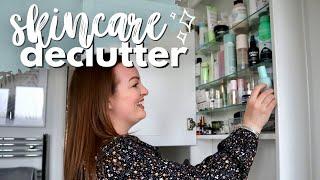 SKINCARE COLLECTION!  organising my cabinet, current favourite products & big declutter with me!