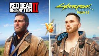 Cyberpunk 2077 destroys Red Dead Redemption 2 ? - Physics and Details Comparison