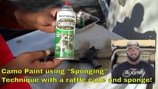 Camo Paint Tutorial (Sponge Paint) Paint your Rifle with Rattle Cans