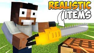 Minecraft, But there are Realistic Items || Minecraft Mods || Minecraft gameplay