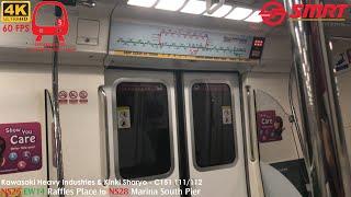 ⁴ᴷ⁶⁰ [Heng uh...] SMRT Trains, NSL Train Ride [Raffles Place → MSP] - Kawasaki C151 111/112