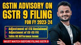 GSTIN Important Advisory to File GSTR 9 for FY 2023 24