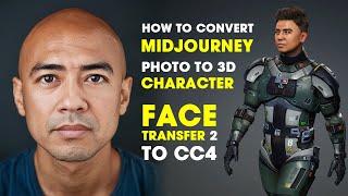 Midjourney Photo to 3D Character ~ How to use FACE TRANSFER 2 | DAZ to CC4