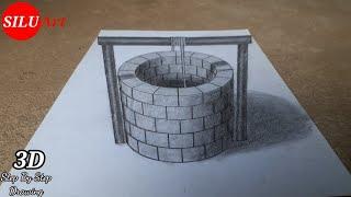 How to Draw 3D Well | 3D Trick Art on Paper Well Drawing | Pencil Drawing