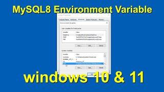 Setup Environment Variable for MySQL 8 Database in windows 10 & Windows 11