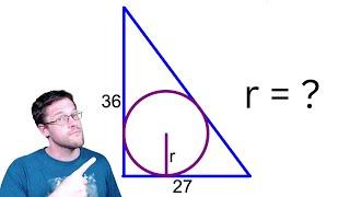 finding the radius of a circle inscribed in a right triangle