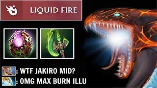 NEW IMBA LIQUID FIRE Jakiro Mid Non-Stop Burn vs Naga Illusions Crazy Buff 7.36b Imba Hero Dota 2