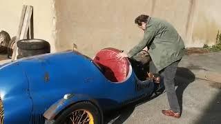 Start and drive of an amazing 1938 Castarede Gnome et Rhone one-off threewheeler