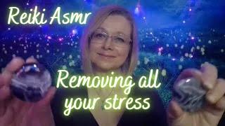 Reiki asmr to remove your stress. 2 minute amethyst crystal healing