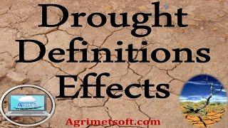 What are drought definitions and drought effects | differences between drought and aridity