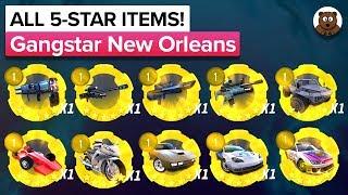 ALL 5-STAR ITEMS! | Gangstar New Orleans