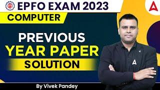 UPSC EPFO APFC & EO/AO 2023 | Computer Previous Year Paper By Vivek Pandey