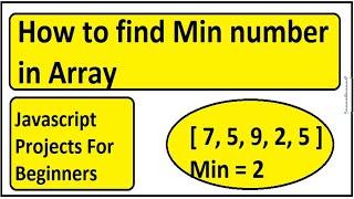 How to find Min number | small number in array|  Javascript Array