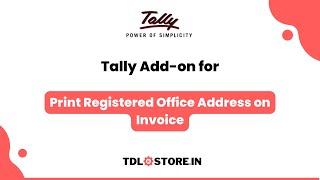 TDL for Registered Office Address Printing on #Tally Invoice #tallyprime #tallyerp #tdlstore