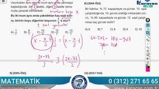 Karacan TV - Matematik / İşçi Problemleri Çıkmış Sorular