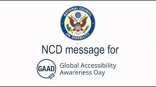 NCD message for Global Accessibility Awareness Day