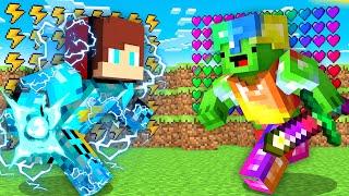 SUPER STORM Armor JJ vs RAINBOW Armor Mikey in Minecraft Maizen JJ and Mikey @maizenofficial