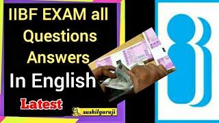 iibf exam question paper in english pdf | sushil guruji