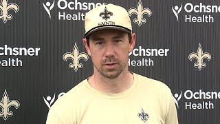 Saints offensive coordinator Klint Kubiak previews Sunday's matchup with Raiders