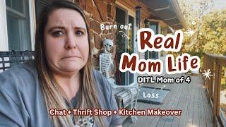 REAL MOM LIFE | Thrift Shop + Kitchen Makeover + Chat + DITL Mom of 4