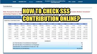 How to check SSS CONTRIBUTION ONLINE?