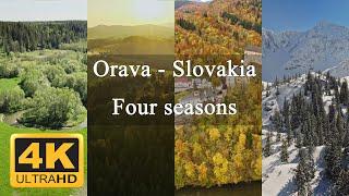 4K Orava - Slovakia. Four seasons from a bird's eye view. Cinematic Epic Motivational Music.