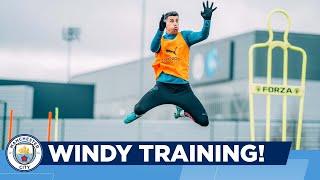 Windy at the moment, right? | Man City Training