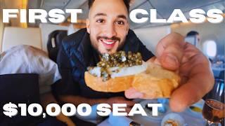 Lufthansa First Class Flight 747-8 Frankfurt to Seoul | Food Review