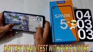 tecno spark 5 pro battery drain test