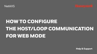 How to Configure the NetAXS-123 Host/ Loop Communication for Web Mode