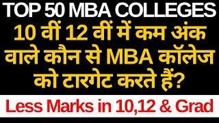 MBA Colleges With Low Academic Requirements | Which MBA colleges don't see academic marks in India?