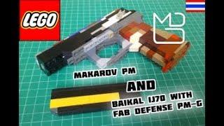 LEGO Pistol - Makarov PM And Baikal IJ70 with FAB Defense PM-G