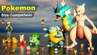 Pokemon : Size comparison from smallest to largest with 3d animation | 200+ pokemon