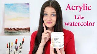 How to use ACRYLIC PAINT like WATERCOLOR on canvas (Absorbent Ground Review)