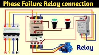 Phase failure relay connection with DOL starter