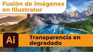 Fusión de imágenes en Adobe Illustrator/ Transparencia en degradado /Tutorial de diseño gráfico