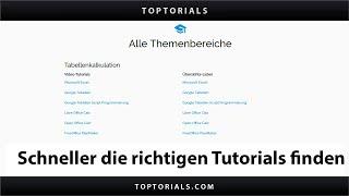 Schneller die gesuchten Tutorials finden (Toptorials)