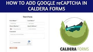 How to add Google reCaptcha in Caldera Forms | Caldera Forms reCaptcha