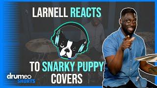 Larnell Lewis reacts to Snarky Puppy drum cover #shorts