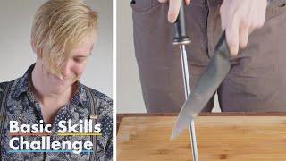 50 People Try to Sharpen a Knife | Epicurious