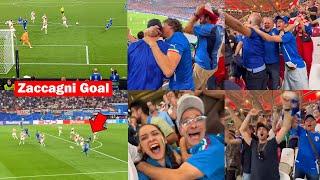 Italy Fans Reactions to Mattia Zaccagni's Last-Minute (90+8') Goal vs. Croatia