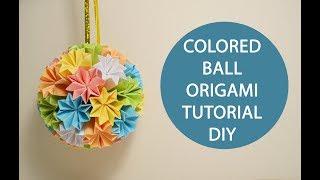 Cool Colored Ball Origami Paper Flowers Kusudama Tutorial DIY