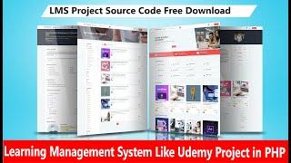 Complete Online Learning Management System(LMS) project in PHP | 100% Free Download