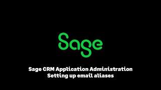 Sage CRM: Set up email aliases