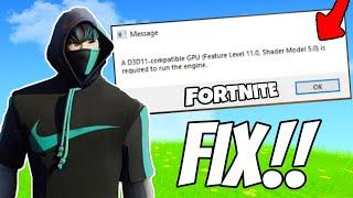 How to fix fortnite d3d11 compatible gpu is required to run the engine  (fortnite d3d11 error)