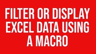 Filter or hide and then display Excel data using a macro