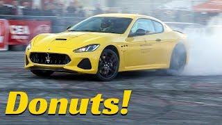 NEW Maserati GranTurismo MY18 in Action - Massive Burnout & Donuts - Motor Show Bologna 2017