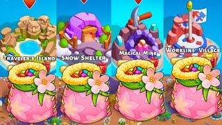 5 Pink Bag Traveler's Island,Snow Shelter, Magical Mine, Worklin's Village| Family Island | Sep 2024