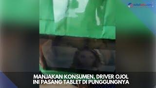 Manjakan Konsumen, Driver Ojol Ini Pasang Tablet di Punggungnya