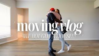 WE BOUGHT A HOUSE!! // moving vlog + mini house tour 